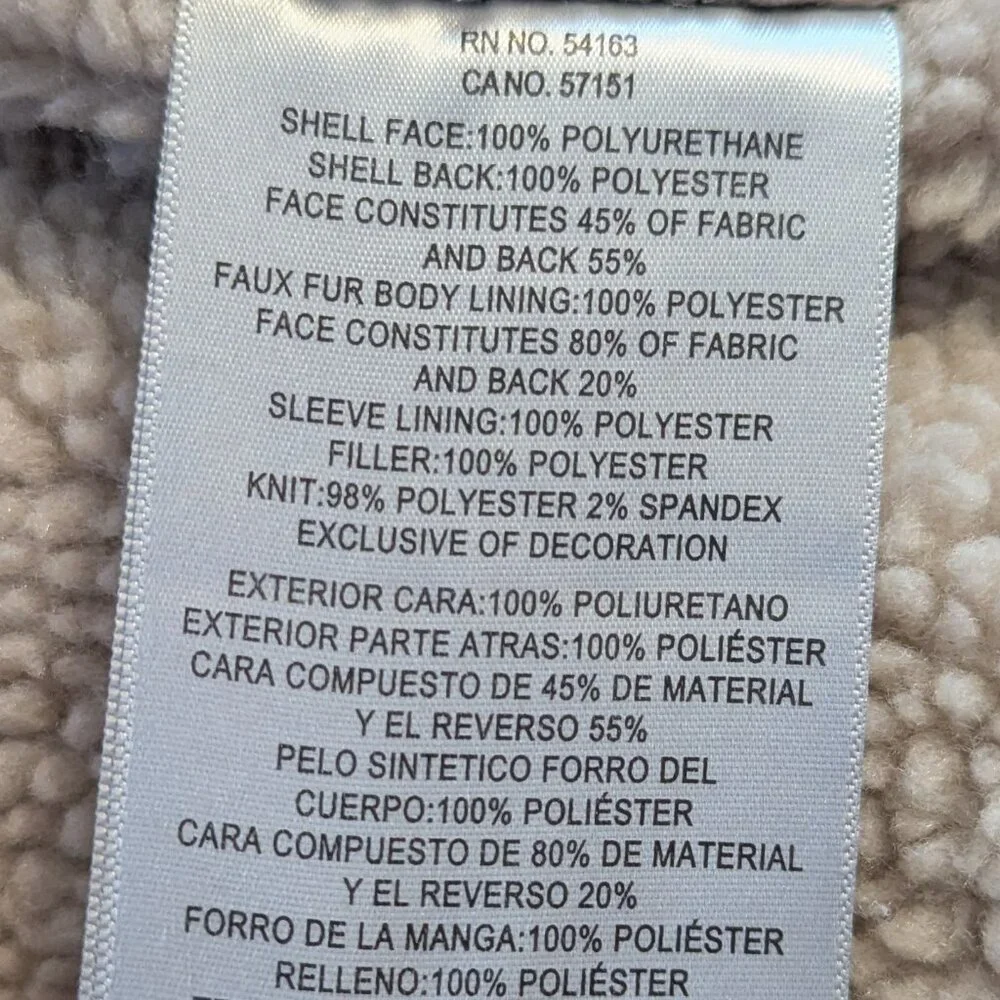 Men's NWT Levi's sherpa lined faux leather aviator bomber jacket, brown, size XL - Picture 6 of 6